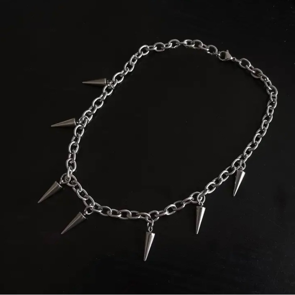 1pc Gothic  Rivet Necklace Y2K Punk Necklace Boho Grunge Clavicle Chain Unisex